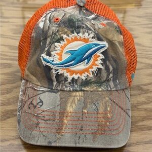 NFL Miami Dolphins Realtree Camo Closer Stretch Fit L - XL Hat by '47 Brand Mesh